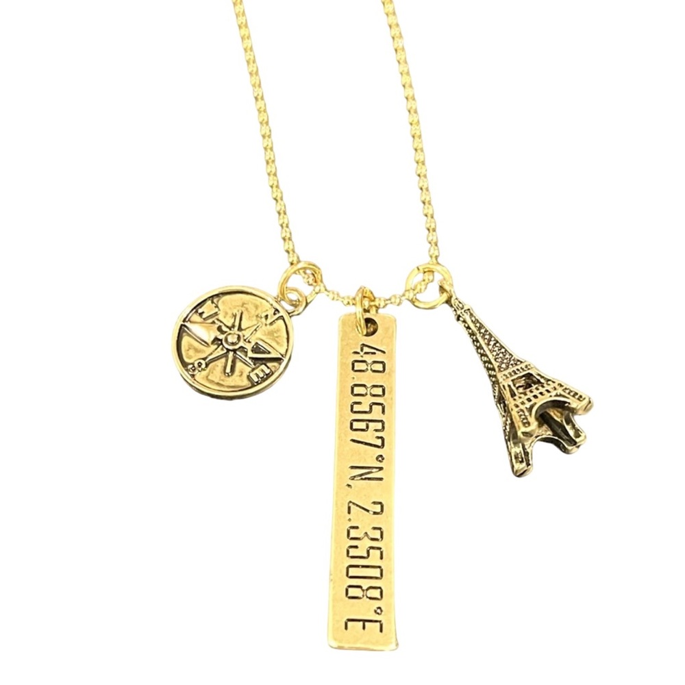 Coordinates of Paris charms with Eiffel Tower on 24” chain NWT